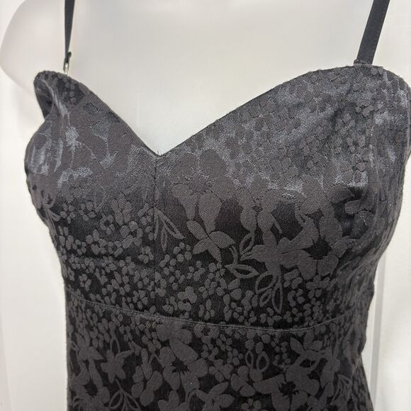 Walter Baker Black Floral Sheath Dress Womens L Cocktail Party Gothcore - Picture 2 of 10